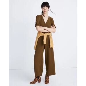 Madewell Texture & Thread NWT Crepe Crossover Jumpsuit Back Zip Size XL